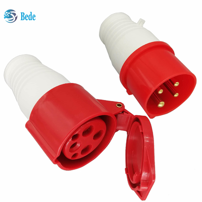 Wirtschaftsmacht-Verbindungsstück IP44 Wechselstroms 380-415V 16A imprägniern rote Phase 3P+E 4Pin 3
