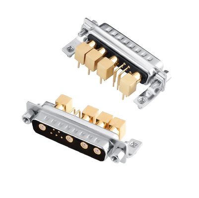 D-Sub gemischte Koaxialverbindung RF / Leistungsrichter Winkelverbindung 9W4 für PCB