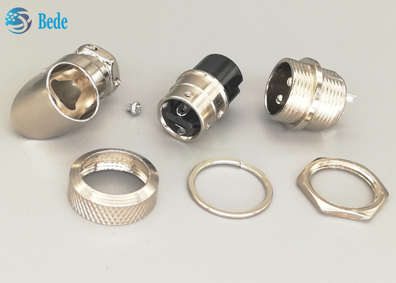 Männliches und weibliches Zink-Legierungs-Material-Schweißen GX16 2 Pin Aviation Connector Plug 90 Dehree