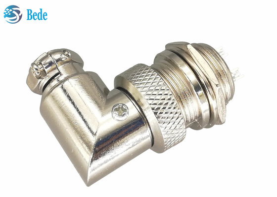 Männliches und weibliches Zink-Legierungs-Material-Schweißen GX16 2 Pin Aviation Connector Plug 90 Dehree