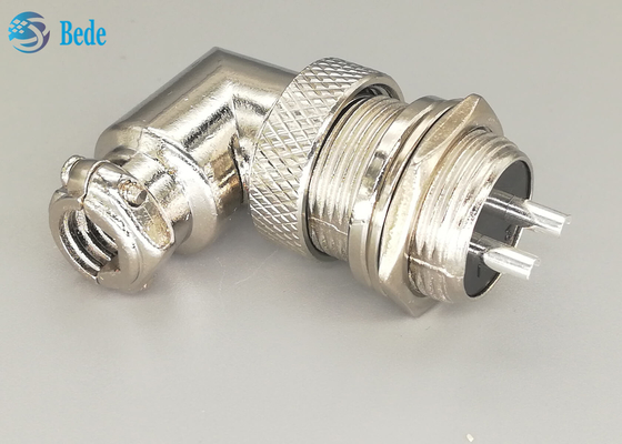 Männliches und weibliches Zink-Legierungs-Material-Schweißen GX16 2 Pin Aviation Connector Plug 90 Dehree