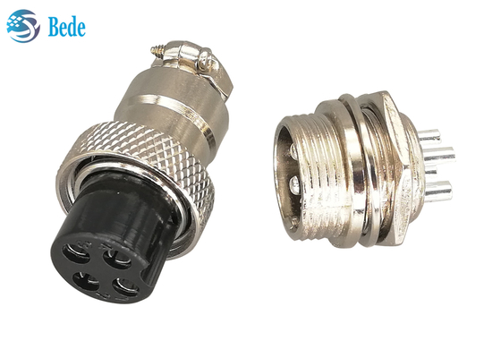 Gerader Gx16 4 Pin Connector Male And Female silberner überzogener Stecker RoHS-Luftfahrt-