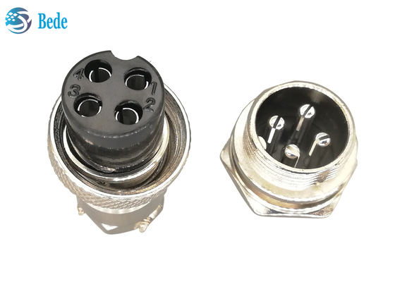 Gerader Gx16 4 Pin Connector Male And Female silberner überzogener Stecker RoHS-Luftfahrt-