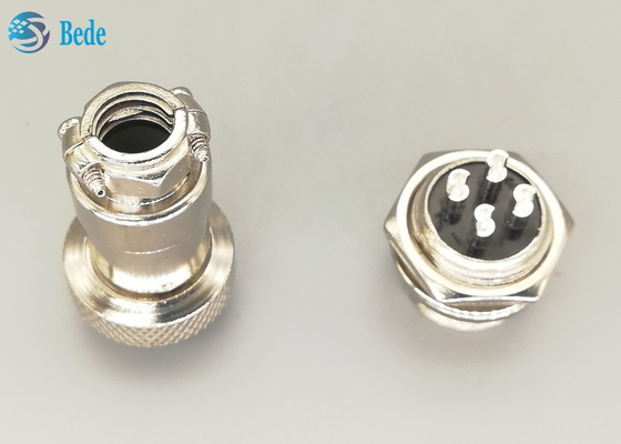 Gerader Gx16 4 Pin Connector Male And Female silberner überzogener Stecker RoHS-Luftfahrt-