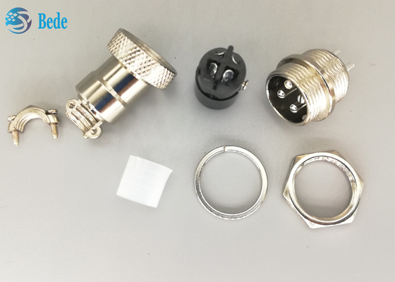 Gerader Gx16 4 Pin Connector Male And Female silberner überzogener Stecker RoHS-Luftfahrt-