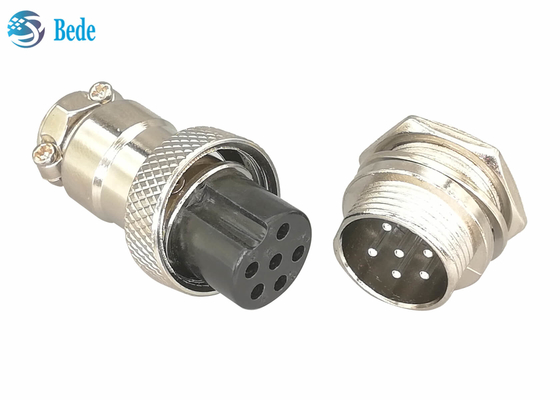 Männlicher und weiblicher Stecker Gx16 6 Pin Connector Straight Silver Plated