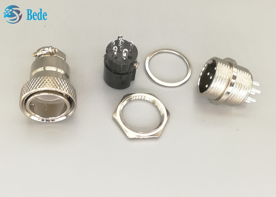 Männlicher und weiblicher Stecker Gx16 6 Pin Connector Straight Silver Plated