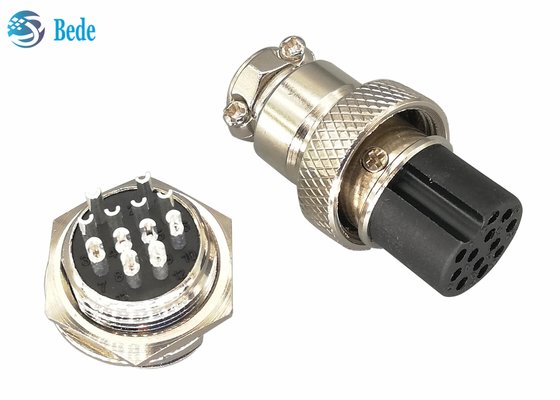 12 Luftfahrt-Verbindungsstück-gerader silberner überzogener Stecker Pin Male And Female Gxs 16