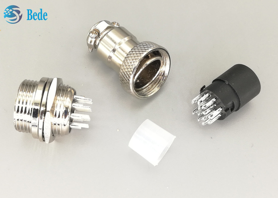 12 Luftfahrt-Verbindungsstück-gerader silberner überzogener Stecker Pin Male And Female Gxs 16