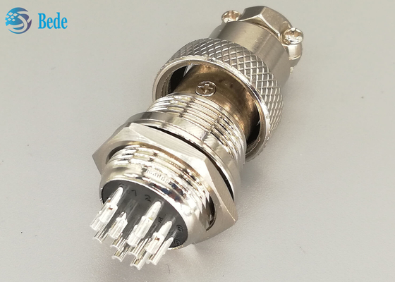 12 Luftfahrt-Verbindungsstück-gerader silberner überzogener Stecker Pin Male And Female Gxs 16