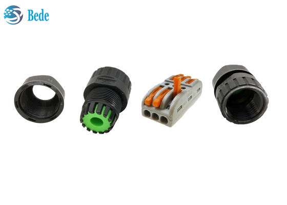 2 3 des Stift2 Kanal-250V 24A wasserdichte schnelle Verdrahtung Screwless Kabel-der Verbindungsstück-M25