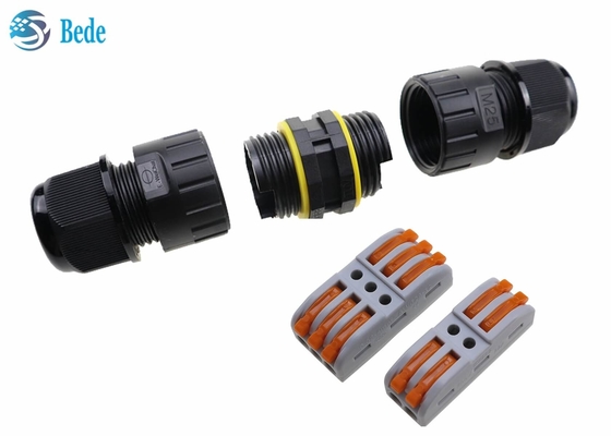 2 3 des Stift2 Kanal-250V 24A wasserdichte schnelle Verdrahtung Screwless Kabel-der Verbindungsstück-M25