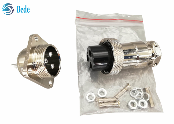 Stifte des Platten-Berg-Rundschreiben-9 - 2 Pin Aviation Connector GX20 mit quadratischem männlich-weiblichem Satz des Flansch-M19