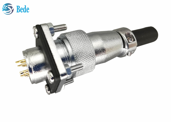 WS20 5 6 7 8 Pin Circular Connector With Square Flansch-und Schutzabdeckung 500V 10A