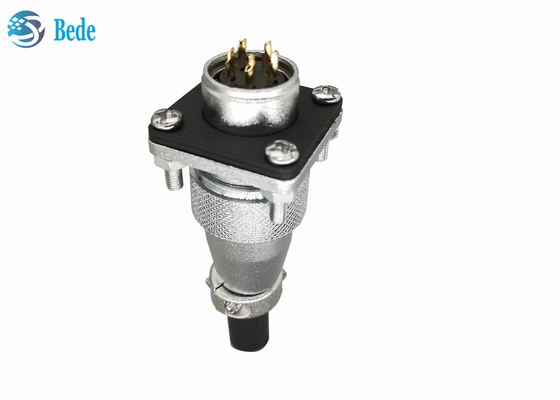 9 10 12 14 Rundsteckverbinder Pin 400V 5A WS20 mit quadratischer Flansch-und Schutzabdeckung