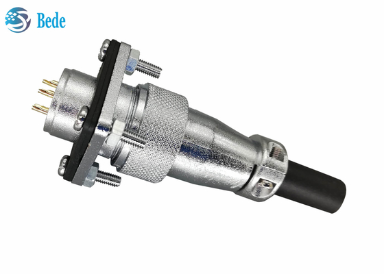 9 10 12 14 Rundsteckverbinder Pin 400V 5A WS20 mit quadratischer Flansch-und Schutzabdeckung