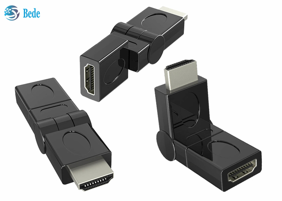 Gold überzog HDMI, das zu weiblichem Schwenker-Adapter 90 180 270 360 drehbare Grad männlich ist