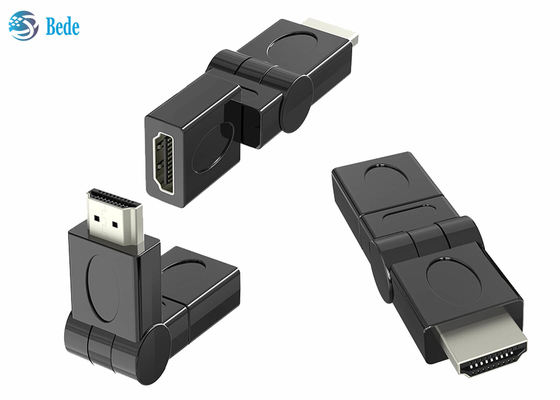 Gold überzog HDMI, das zu weiblichem Schwenker-Adapter 90 180 270 360 drehbare Grad männlich ist