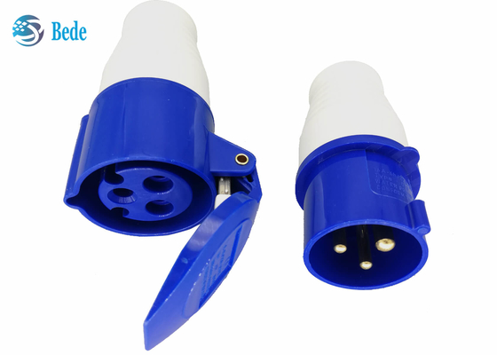 Koppler-Art des einphasig-industrielle Stecker-und Sockel-P+N+E blaue der Farbe220-250v 16A