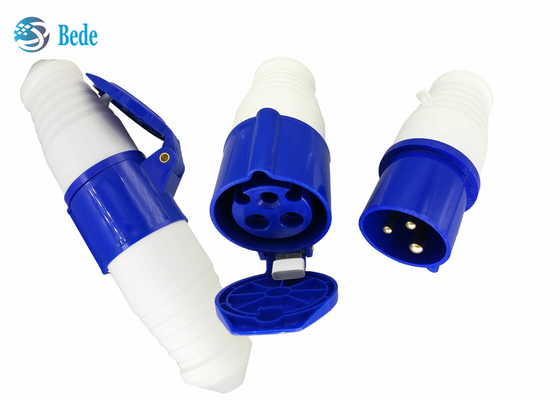 Koppler-Art des einphasig-industrielle Stecker-und Sockel-P+N+E blaue der Farbe220-250v 16A