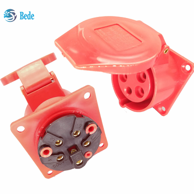 Industrieller Stecker 3 kontakt-Stifte des Phasen-Sockel-5 materielle unterbringende Messingder stift3p+n+e 16A pp.