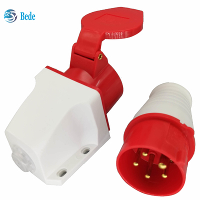 Commando-Stecker und -Buchse, IEC 60309, 380–415 V, 16 A, Wandmontagetyp