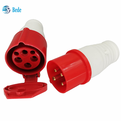 Wirtschaftsmacht-Verbindungsstück IP44 Wechselstroms 380-415V 16A imprägniern rote Phase 3P+E 4Pin 3