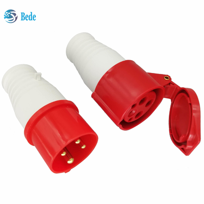 Wirtschaftsmacht-Verbindungsstück IP44 Wechselstroms 380-415V 16A imprägniern rote Phase 3P+E 4Pin 3