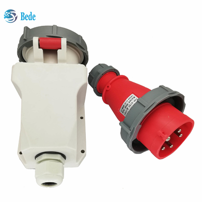 Industrieller Stecker 3P+N+E und Sockel IP67 AC220-415V 16 und 32 Ampere-Wand, die Art anbringt
