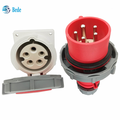 Wasserdichte industrielle Sockel 5Pins Montage-Art 3P+N+E-des Stecker-IP67 Platten-16Amp und 32Amp