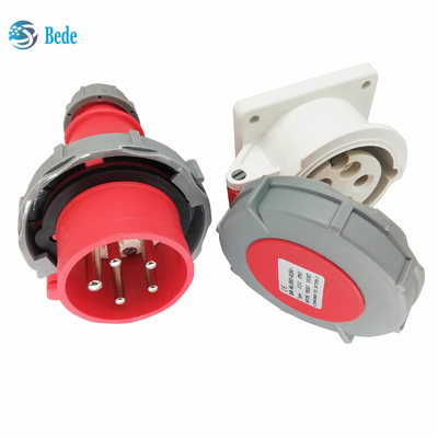 Wasserdichte industrielle Sockel 5Pins Montage-Art 3P+N+E-des Stecker-IP67 Platten-16Amp und 32Amp
