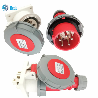 Wasserdichte industrielle Sockel 5Pins Montage-Art 3P+N+E-des Stecker-IP67 Platten-16Amp und 32Amp