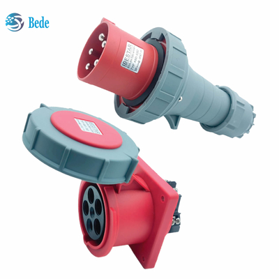 Wasserdichte industrielle Sockel 5Pins Montage-Art 3P+N+E-des Stecker-IP67 Platten-63Amp und 125Amp