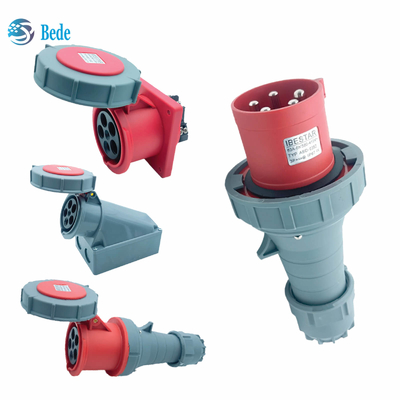 Wasserdichte industrielle Sockel 5Pins Montage-Art 3P+N+E-des Stecker-IP67 Platten-63Amp und 125Amp