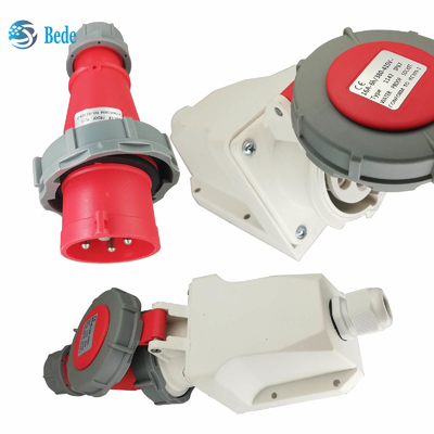 4 Pins IP67 Industrielle Steckdose mit 16A / 380~415V Wandmontage