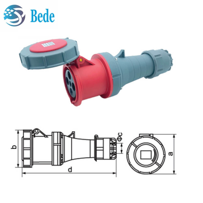 Dauerhafte Hochstromstecker 63A / 125 Ampere Industrieanschlüsse und Steckdosen 3P+E IP67