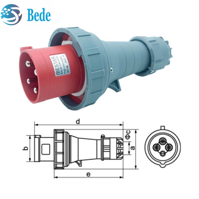 Dauerhafte Hochstromstecker 63A / 125 Ampere Industrieanschlüsse und Steckdosen 3P+E IP67