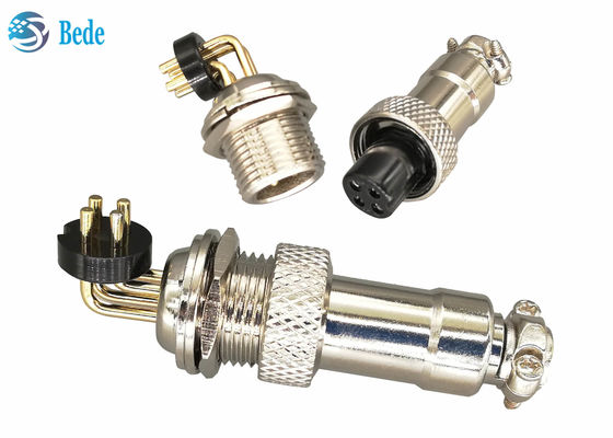 Rechtwinklige Luftfahrt-Verbindungsstück-Zink-Legierung 3A 200V Gx12 mit dem Nickel überzogen