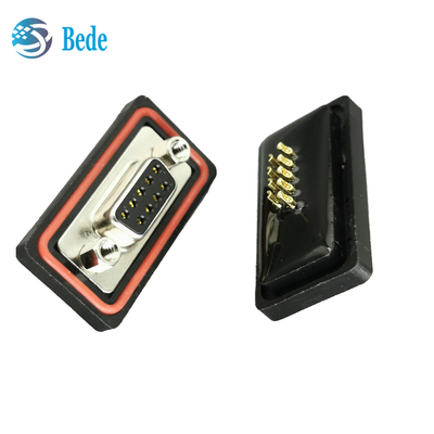 Messingzinnplattierte Goldplattierte Pins D-Sub 9 weibliche Steckverbinder -55- 105C Betriebstemperatur Epoxidharzdichtungsmittel enthalten