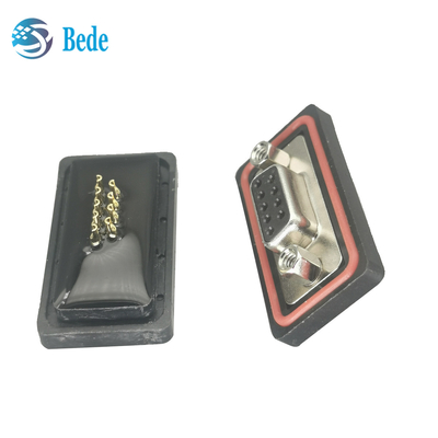Messingzinnplattierte Goldplattierte Pins D-Sub 9 weibliche Steckverbinder -55- 105C Betriebstemperatur Epoxidharzdichtungsmittel enthalten