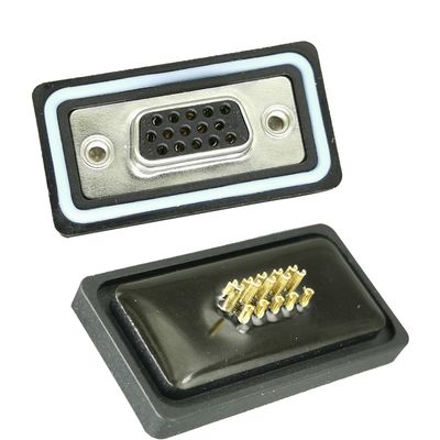 D Unteranschlüsse für extreme Temperaturen Messingzinn Goldplattiert Plattierte Pins IP68 Wasserdicht -55°C bis 125°C