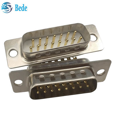 500V Spannungsbewertung Db 15 männlicher Stecker, D Sub 15 Pin männlicher Stecker mit Bordschlössern