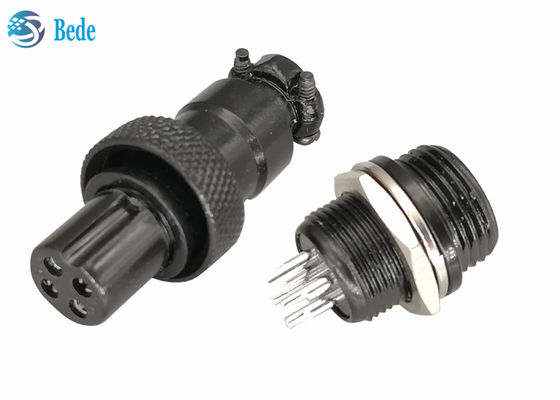 Männliche und weibliche Kits Gx12 Luftfahrtverbindung Schwarze Farbe Zinklegierungsmaterial